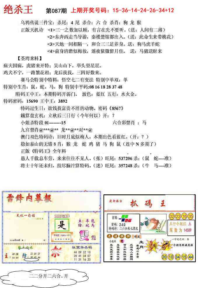 087期蓝天报(绝杀王)[图]